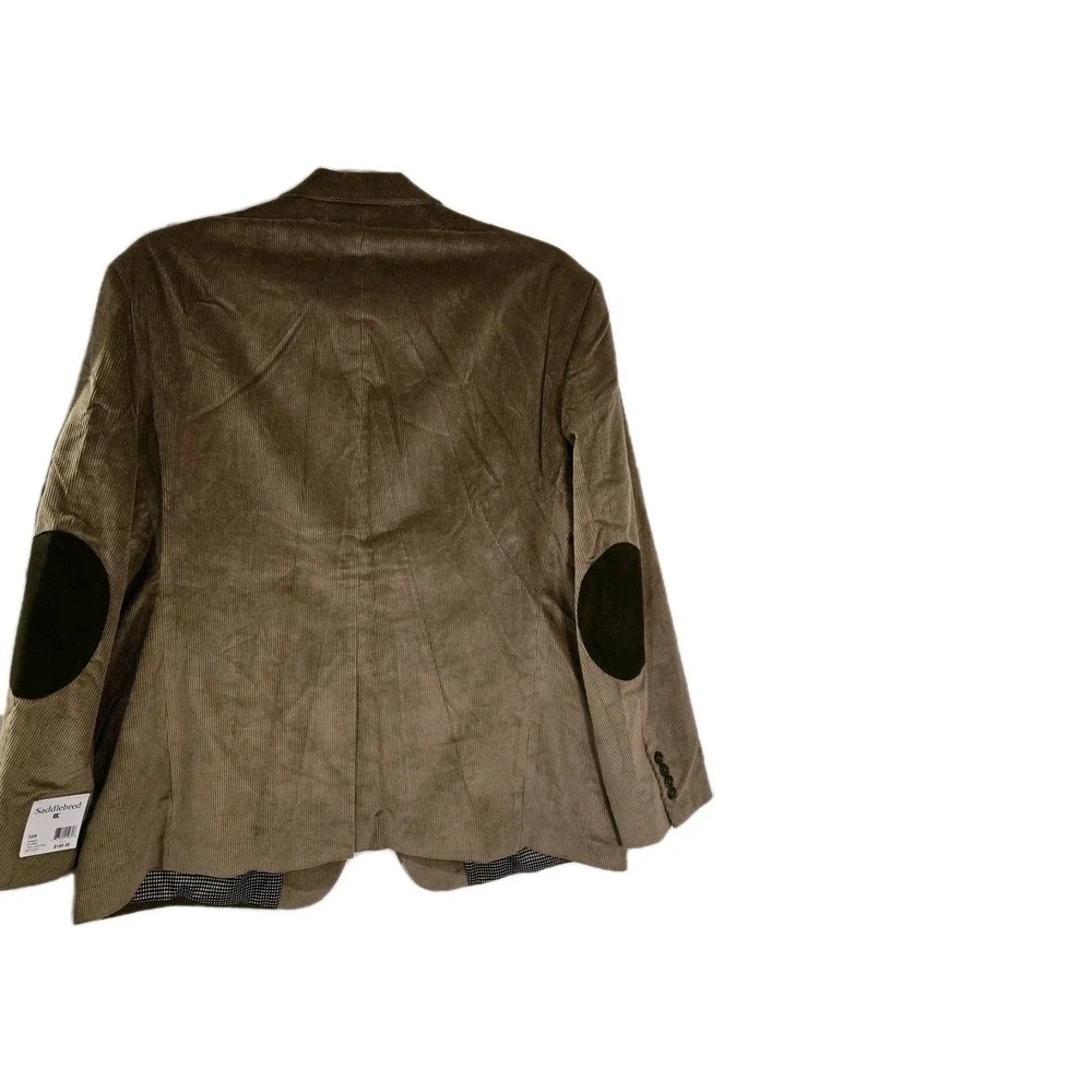 Mens NWT Saddlebred Brown Corduroy Blazer Elbow Patch50R JACKET CLASSIC Academia